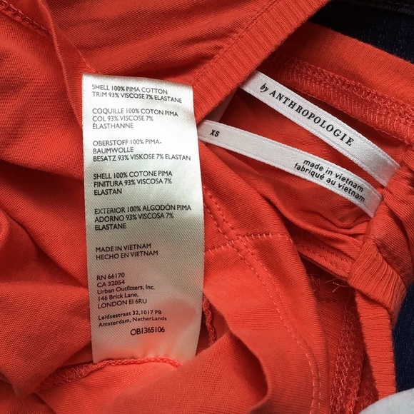 ANTHROPOLOGIE Twist Halter Tank Orange  Womans Pima cotton Size XSmall - Picture 9 of 10
